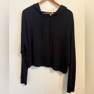 Zella Cropped Black Hoodie, Size Medium